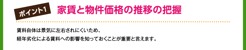 家賃と物件価格の推移の把握